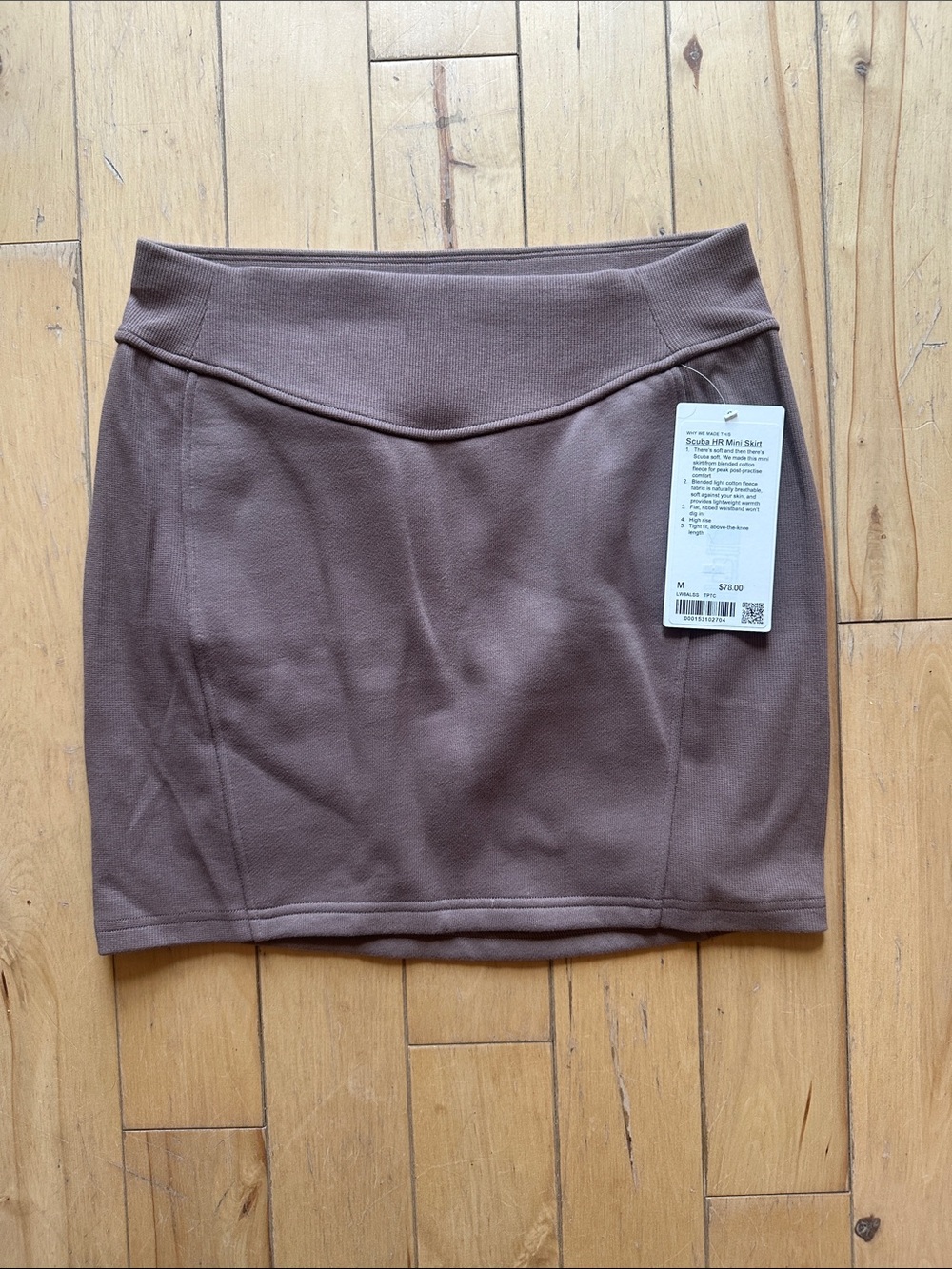Women’s Scuba Mini Skirt in Taupe